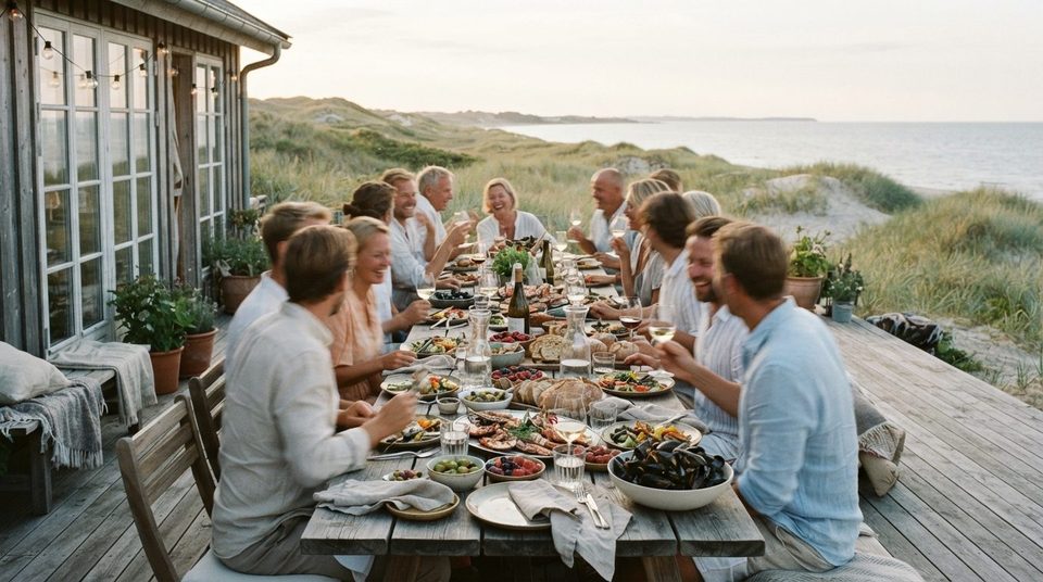 Stemningsbillede til guiden: Familiesamling og fest i sommerhuset: plads, mad og drikkevarer til alle